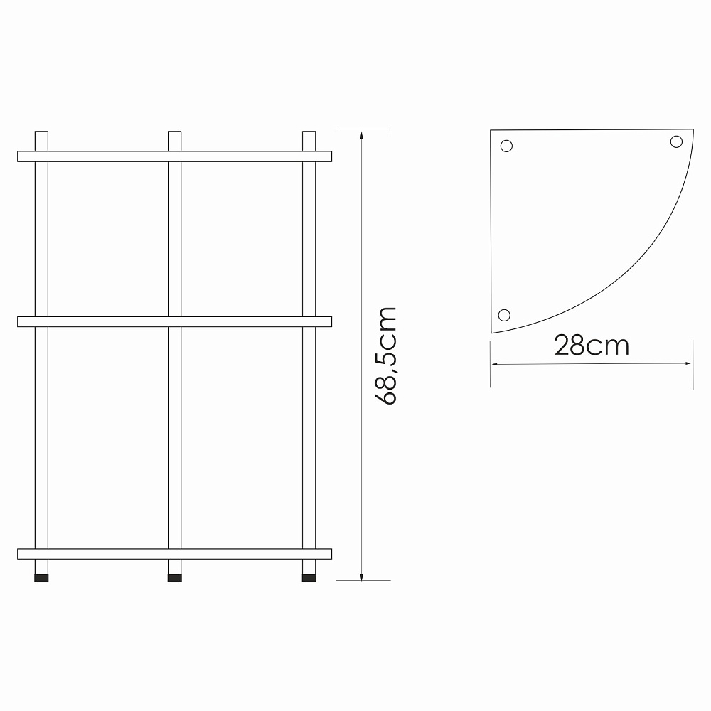 Напольная тройная полка WasserKRAFT K-4133 купить в интернет-магазине сантехники Sanbest