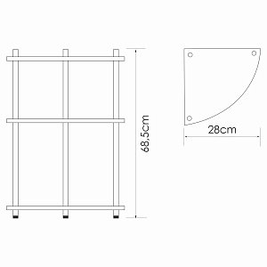 Напольная тройная полка WasserKRAFT K-4133 купить в интернет-магазине сантехники Sanbest