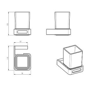 Стакан Boheme Q 10944-B черный купить в интернет-магазине сантехники Sanbest