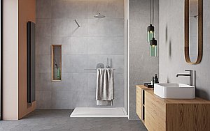 Душевое ограждение Radaway  Modo New Brushed Nickel II с полотенцедержателем 160 389164-93-01W стекло прозрачное/профиль брашированный никель купить в интернет-магазине Sanbest