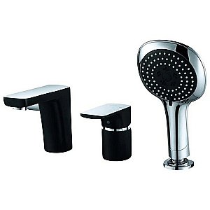 Смеситель на борт ванны D&K Берлин Текник DA1434915 матовый черный/хром купить в интернет-магазине сантехники Sanbest