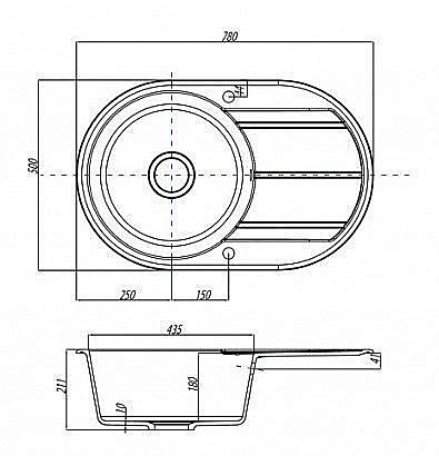 Кухонная мойка Акватон Амира 78 серый купить в интернет-магазине сантехники Sanbest