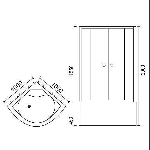 Душевой уголок Royal Bath RB100BK-T-CH 100х100 прозрачный купить в интернет-магазине Sanbest