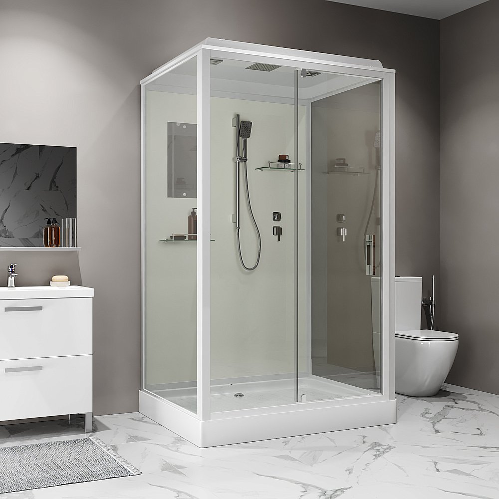 Душевая кабина Niagara Standart ST120/90/15Q 120х90 стекло прозрачное/профиль белый купить в интернет-магазине Sanbest