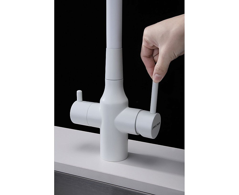 Смеситель для кухни Paulmark Salix Sa213419-WH белый матовый купить в интернет-магазине сантехники Sanbest