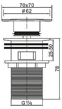 Донный клапан BelBagno BB-PCU-07-CRM купить в интернет-магазине сантехники Sanbest