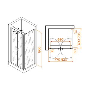 Душевой уголок RGW Passage PA-144 (PA-104 + Z-050-2 + O-104) 060814487-011 80x70 стекло прозрачное/профиль хром купить в интернет-магазине Sanbest