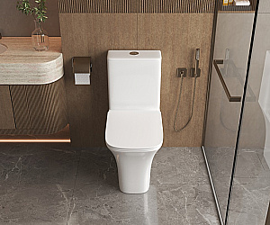 Унитаз CeramaLux TR1215A безободковый, с бачком, с крышкой микролифт, белый купить в интернет-магазине Sanbest