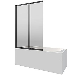 Шторка для ванны Berges RIVER S Slider Black 980 065018 тонированное стекло купить в интернет-магазине Sanbest