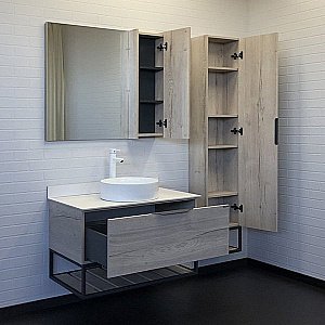 Тумба с раковиной Comforty Порто 00-00009322 90 дуб дымчатый для ванной в интернет-магазине Sanbest