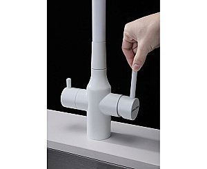 Смеситель для кухни Paulmark Salix Sa213419-WH белый матовый купить в интернет-магазине сантехники Sanbest