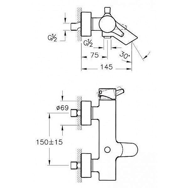 Смеситель для ванны и душа Vitra Nest Trendy купить в интернет-магазине сантехники Sanbest