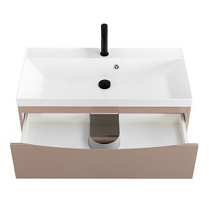 Тумба с раковиной Belbagno MARINO 80 2C-SO/BB800/450-LV-MR-AST Capucino Lucido для ванной в интернет-магазине Sanbest