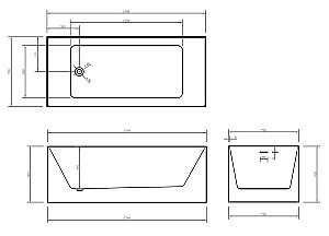 Ванна акриловая ABBER AB9274 170x75 купить в интернет-магазине Sanbest