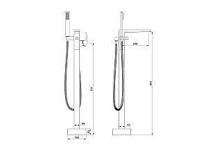 Смеситель для ванны напольного монтажа WONZON & WOGHAND FIT, Брашированное золото (WW-88649009- BG) купить в интернет-магазине сантехники Sanbest