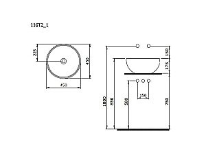 Раковина Ambassador Queen 45 116T20001 белая купить в интернет-магазине Sanbest