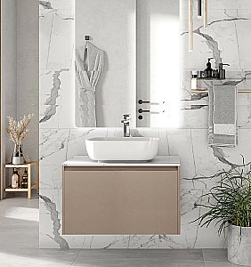 Мебель для ванной Cersanit GRANDE 80 со столешницей, бежевая бежевая для ванной в интернет-магазине Sanbest