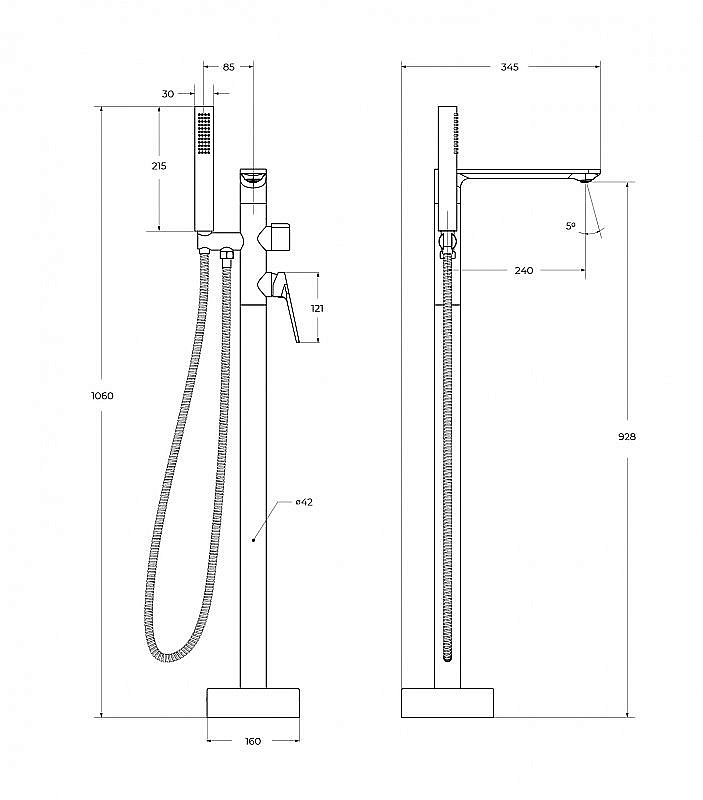 Смеситель для ванны Cezares COMFORT-VDP-01 хром купить в интернет-магазине сантехники Sanbest