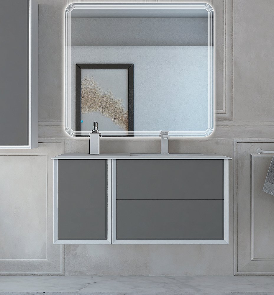 Тумба с раковиной Cezares BELLAGIO 100 Grigio Nuvola для ванной в интернет-магазине Sanbest