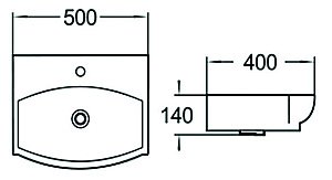 Раковина накладная SantiLine 50 SL-2024 белая купить в интернет-магазине Sanbest