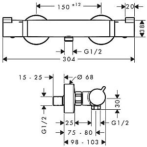 Смеситель для душа Hansgrohe Ecostat Comfort 13116000 купить в интернет-магазине сантехники Sanbest
