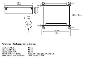 Полка стеклянная Bemeta Retro 144301122 66,5 купить в интернет-магазине сантехники Sanbest