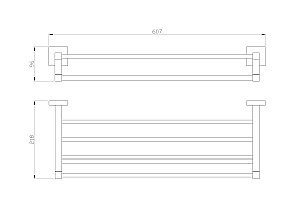 Полотенцедержатель с полкой WONZON & WOGHAND POLO, Темное золото (WW-8981-DG) купить в интернет-магазине сантехники Sanbest