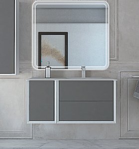 Тумба с раковиной Cezares BELLAGIO 100 Grigio Nuvola для ванной в интернет-магазине Sanbest