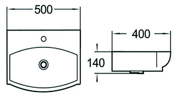 Раковина накладная SantiLine 50 SL-2024 белая купить в интернет-магазине Sanbest