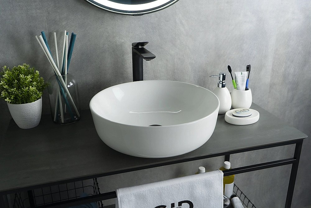 Раковина накладная Gid Esfera 41,5 D1315 51182 белая купить в интернет-магазине Sanbest