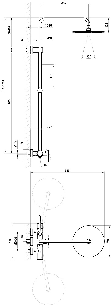 Душевая система Ravak Spring SG 098.10WHM X070581 Белый матовый купить в интернет-магазине сантехники Sanbest
