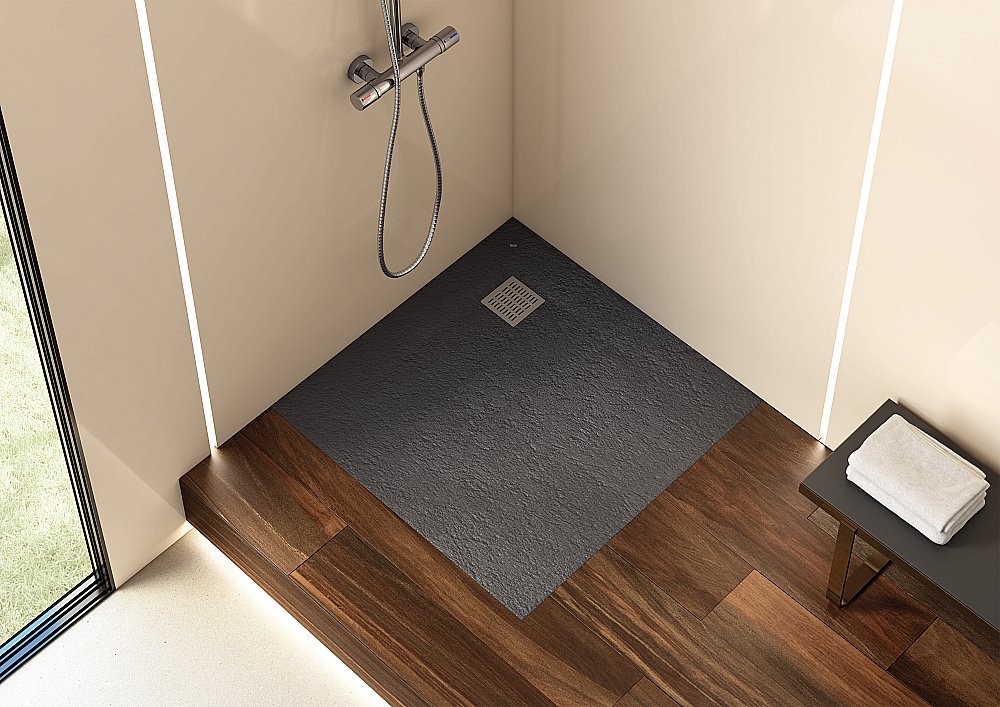 Душевой поддон Stonex® Roca Terran 90X90 Negro купить в интернет-магазине Sanbest