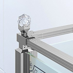 Душевой уголок Ambassador Royal 18015108-L 90х90 стекло прозрачное с декором/профиль хром купить в интернет-магазине Sanbest