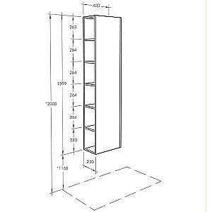 Шкаф-пенал Акватон Сканди 40 1A253403SD010 белый для ванной в интернет-магазине сантехники Sanbest