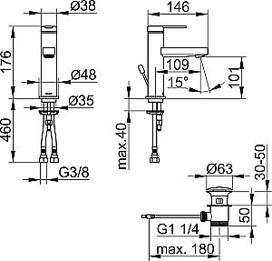 Смеситель для раковины KEUCO IXMO FLAT 59502013000 хром купить в интернет-магазине сантехники Sanbest