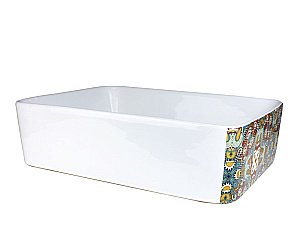 Раковина накладная Bronze de Luxe Cozy 48 1237V белая, с декором купить в интернет-магазине Sanbest