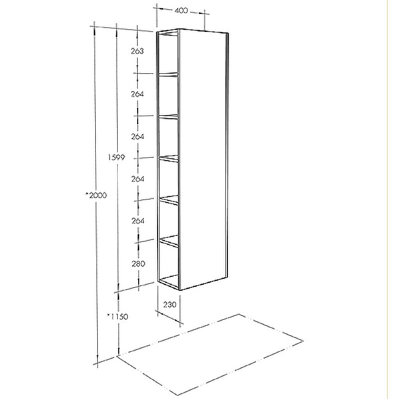 Шкаф-пенал Акватон Сканди 40 1A253403SD010 белый для ванной в интернет-магазине сантехники Sanbest