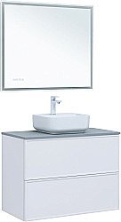 Тумба с раковиной Aquanet Арт 90 белая матовая для ванной в интернет-магазине Sanbest