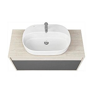 Тумба с раковиной Акватон Лофт Урбан 100 графит\орегон для ванной в интернет-магазине Sanbest