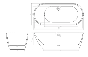 Ванна акриловая CeruttiSpa COMO 9900 150x75 белая купить в интернет-магазине Sanbest