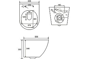 Унитаз подвесной Art&Max ROMANTIC AM213CHR/SC белый, с сиденьем микролифт, безободковый купить в интернет-магазине Sanbest