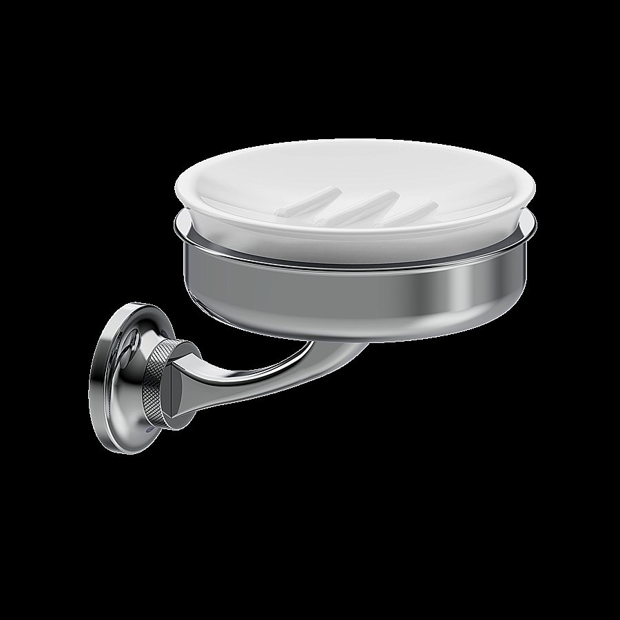 Мыльница Burlington Guild GU005C хром/белая купить в интернет-магазине сантехники Sanbest