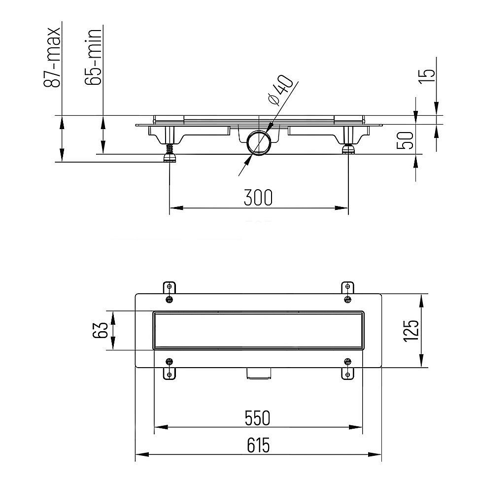 Душевой лоток PAINI Line CH550L 55 хром купить в интернет-магазине Sanbest