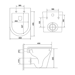 Унитаз подвесной безободковый Iddis Axes AXERDSEi25 Белый купить в интернет-магазине Sanbest
