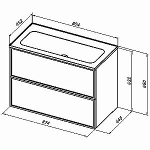 Тумба с раковиной Aquanet Арт 90 329613 ясень графит для ванной в интернет-магазине Sanbest
