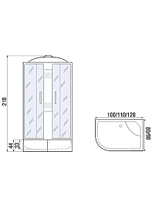 Душевая кабина River DUNAY 110/80/44 TH купить в интернет-магазине Sanbest