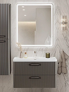 Тумба с раковиной BelBagno 80 DUE-800-2C-SO-GM-P+BB-8076-3-80 оружейная сталь для ванной в интернет-магазине Sanbest