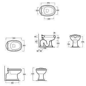 Унитаз с низким бачком с боковой ручкой Simas Arcade AR811 бронза купить в интернет-магазине Sanbest