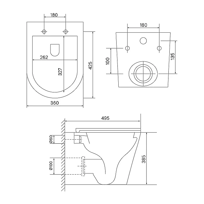 Унитаз подвесной безободковый Iddis Axes AXERDSEi25 Белый купить в интернет-магазине Sanbest