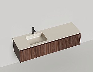 Тумба с раковиной Salini Domino 27D316IN 160 шпон Tabu для ванной в интернет-магазине Sanbest